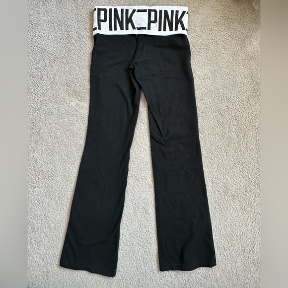 RARE Victoria's Secret PINK Embellished Fold Over Yoga Pants - Picture 2 of 4